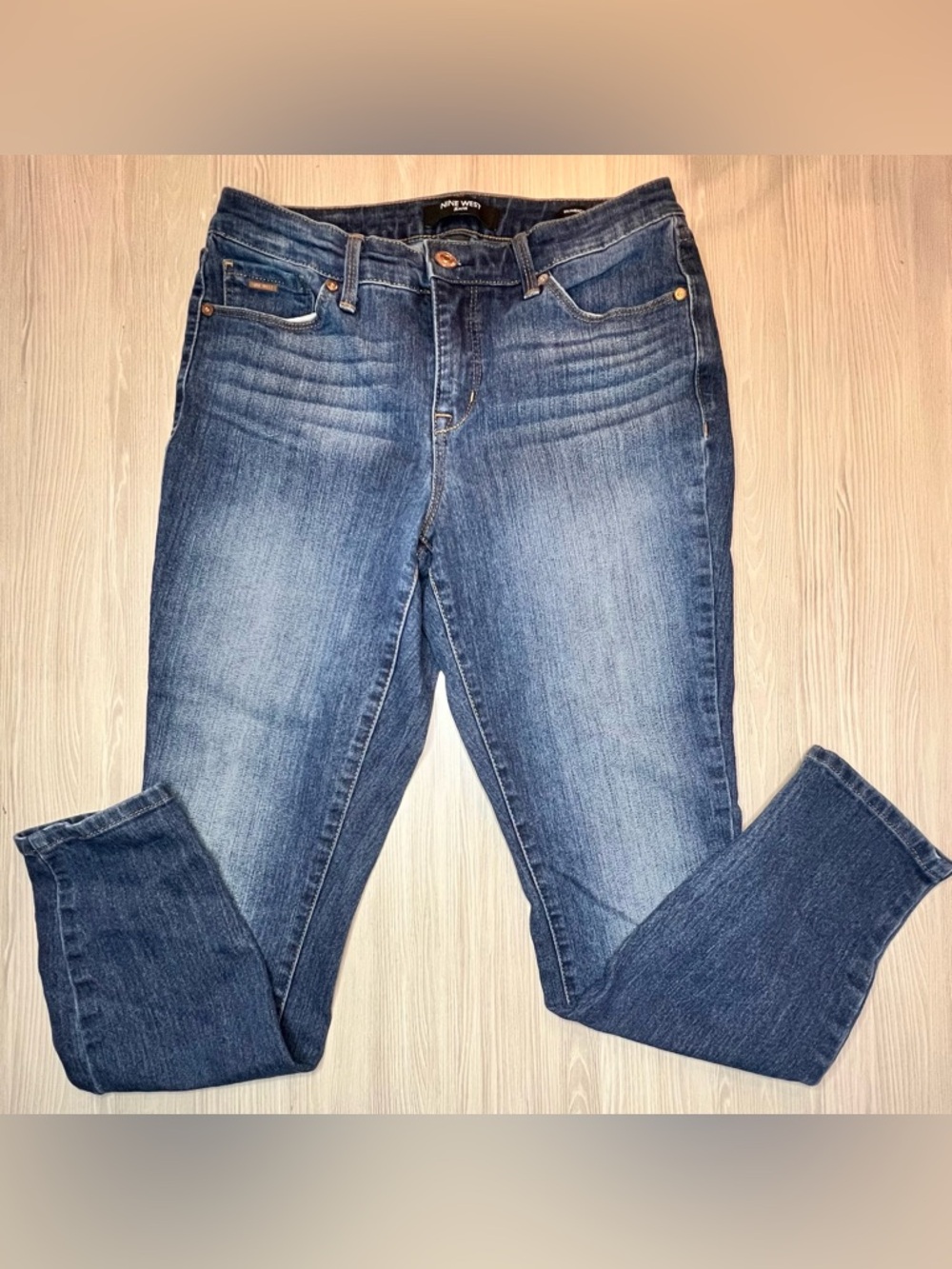 Nine West Gramercy Skinny Ankle Jeans Women's Size 4 Blue Denim Stretch